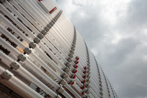 Close-up abstract view of new Pierre Mauroy football stadium ready for UEFA EURO 2016 in Lille, France