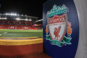 27th November 2019, Anfield, Liverpool, England; UEFA Champions League, Liverpool v Napoli : Liverpool shield on the bench wall Credit: Mark Cosgrove/News Images